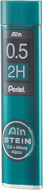 Pentel AIN Stein rysik do ołówka, 0,5 mm, twardość B, 40 rysików, 2H