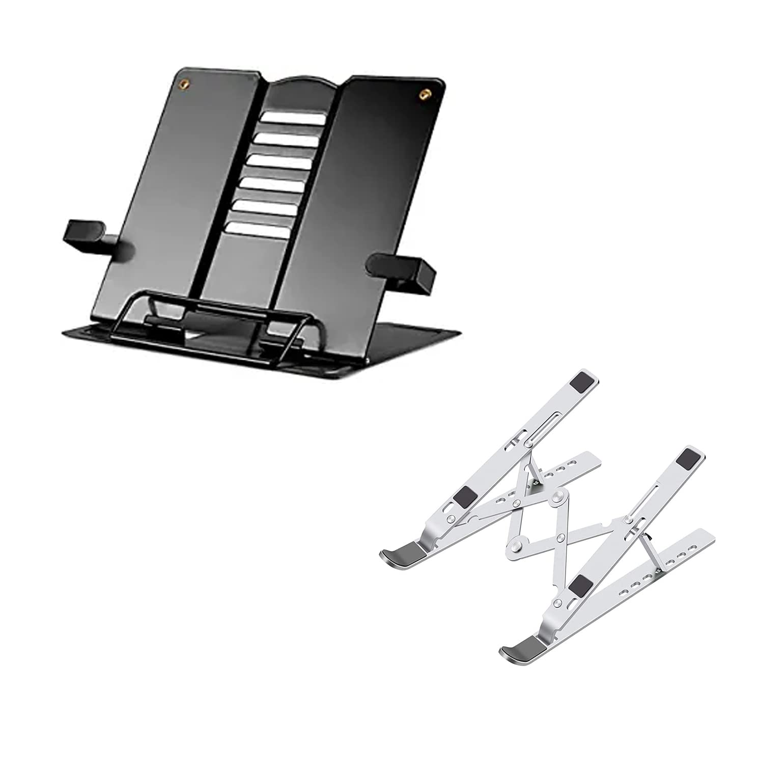 Volo Book Stand Holder/Stand/Organiser for Textbook Stand Reading (Black) with Adjustable Aluminum Foldable Notebook Stand, Compatible with MacBook Air Pro All Laptops and Tablets (Silver) (B0C2ZC5M14) Amazon Price History, Amazon Price Tracker