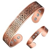 Vicmag Kupfer-Magnetarmband für Herren, 9 Stück, 3500 Gauss-Magnete, Brazaletes, 100% massives reines Kupfer, Schmuckmanschetten-Armreifen (verstellbare Größe mit Geschenkbox) (Ax)