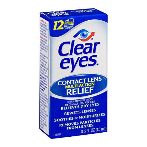 Amazon.com: Clear Eyes Contact Lens Relief Lubricant Eye Drops, 0.5 fl oz.  (Pack of 1) : Health & Household