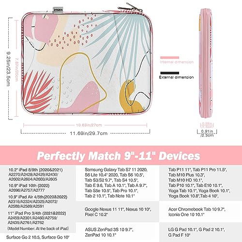 MoKo 9-11 Inch Tablet Sleeve Case, Fits iPad air 5/4 10.9" 2022, iPad Pro 11 M2 2022-2018, iPad 10th 10.9 2022 - Image 2