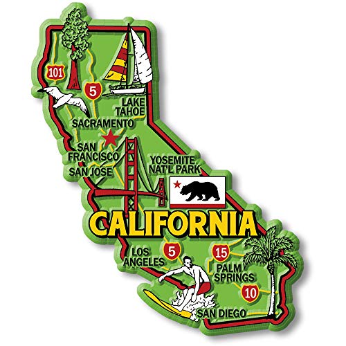 Imán Decorativo Estado California de Caucho 3.3 x 4 pulgadas