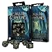 Q-Workshop Call of Cthulhu Black & Glow-in-The-Dark RPG Ornamented Dice Set 7 Polyhedral Pieces Black & Glow-in-the Dark, Standard (15mm - 17mm)