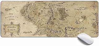 MSHAJ Gaming Mouse Pad XL,Extended Large Mouse Mat Desk Pad 31.5x11.8x0.12IN,Stitched Edges Non Slip Mousepad for Computer,Office,Keyboard and Laptop-Middle Earth Map