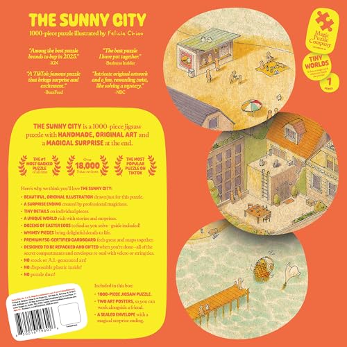 The Sunny City • Rompecabezas de 1000 piezas de Magic Puzzle Company • Serie 1 | Arte original hecho a mano con muchos detalles. Final mágico asombroso. Docenas de secretos ocultos. miniatura 2