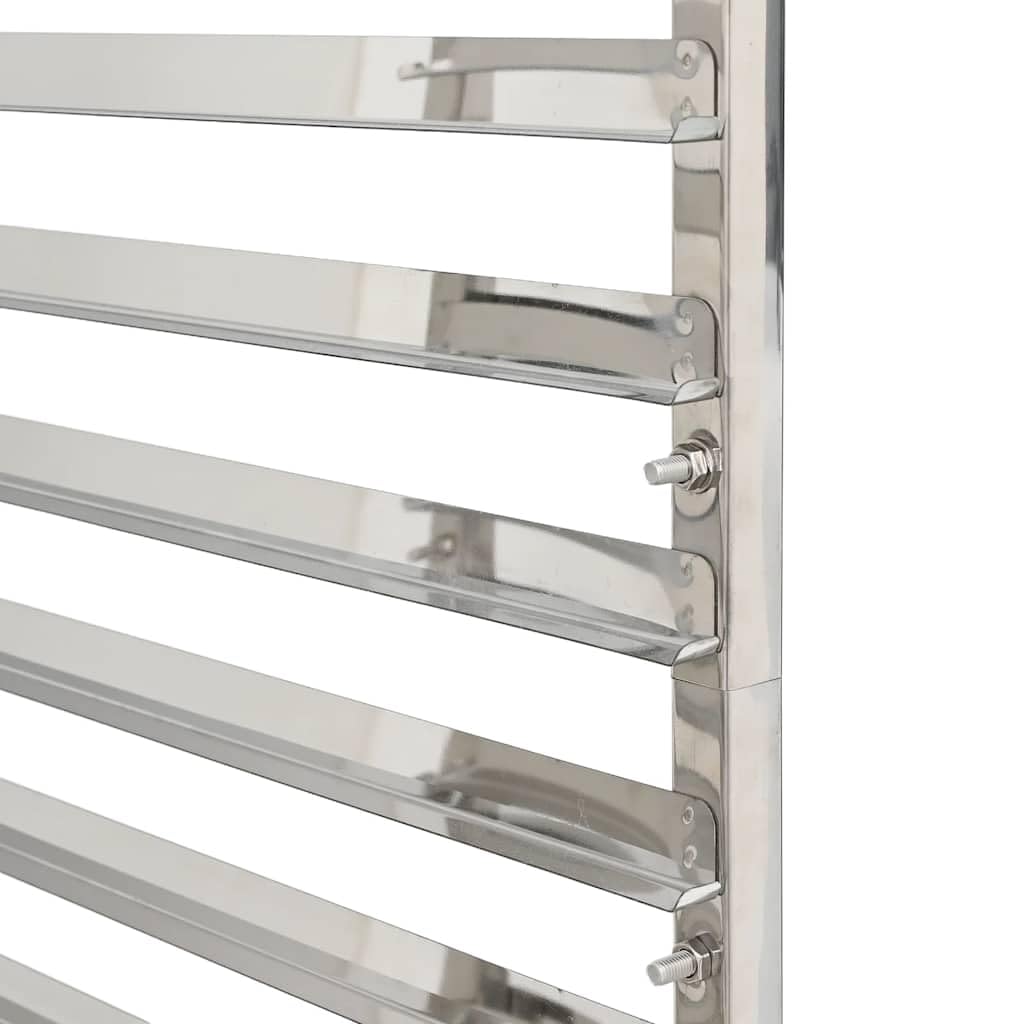 Carrello per vassoi in acciaio inox, 75 x 55 x 162,5 cm, con 32 contenitori GN, ruote a 360 gradi e freni, per cucina, gastronomia, catering, conservazione senza polvere