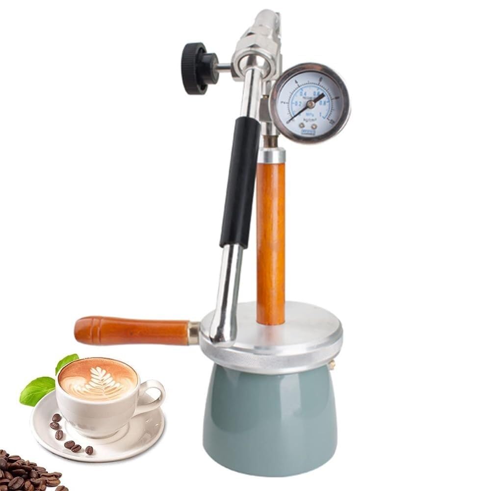 Milchaufschäumer, Schaummaschine mit dampfkochendem Wasser, mit 3-Loch-Düse und Luftdruckmessgerät aus Edelstahl, für Picknick im Freien und Camping