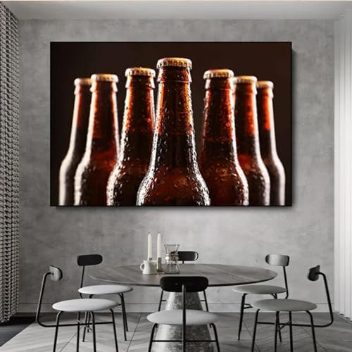 Bouteille de bière imprimée KEBIA format 40 x 60 cm sans cadre style industriel