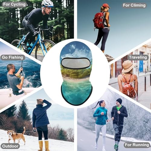 Balaclava para Hombres Máscara de Esquí Tropical Isla Invierno Cubrebocas para Ciclismo miniatura 6
