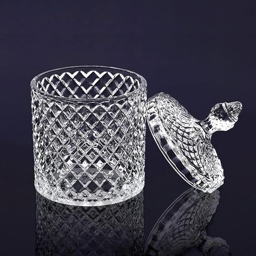 Plato Dappen para uñas acrílicas, 85 ml recipiente grande de monómero con tapa para líquido acrílico, vaso de vidrio transparente para polvo acrílico, esmalte de gel, limpiador de pinceles (Límpido)