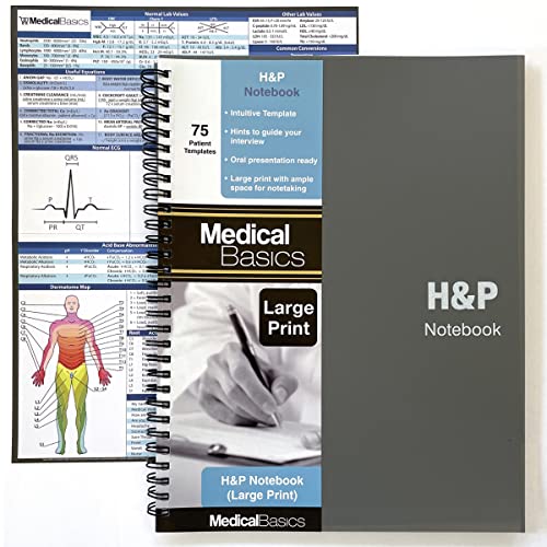 H & P Notebook Plus: cuaderno de historia médica y física con plantillas perforadas