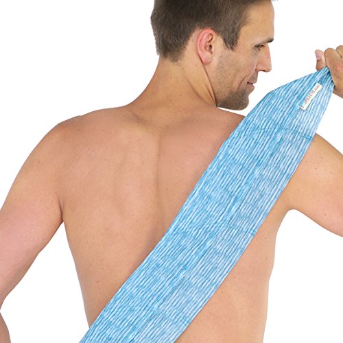 SoapSleeve Exfoliating Loofah | Back Scrubber for Shower and Bath | Long Luffa Sponge with Bar Soap Pocket for Men and Women (Marsha)