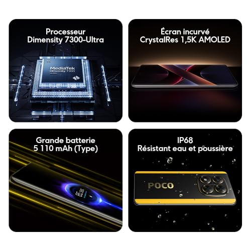 Xiaomi Smartphone POCO X7 8+ caméra Principale 50MP avec OIS Batterie 5110mAh IP68 Chargeur Non Inclus Version Française + de Garantie - vue 5