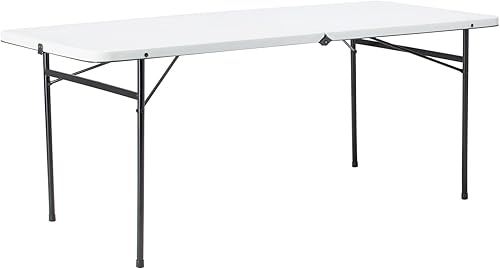 UMchu Mesa plegable de plástico de 6 pies (color blanco)