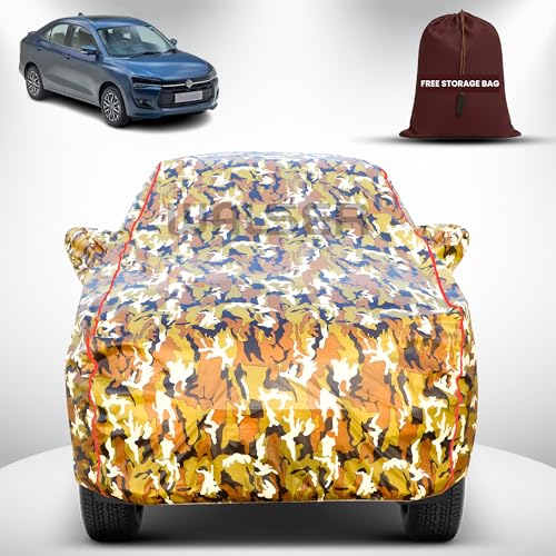 Image of Walser Waterproof Car Cover for Maruti Suzuki Swift Dzire | All-Weather Full Car Body Protection | with Mirror & Antenna Pocket | Dustproof, Windproof & Anti-Scratch Lining, Camouflage