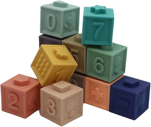 Miniatura 2 de Kcuina Bloques de bebé 12 piezas bloques de construcción apilables suaves juguete de 6 a 12 meses niños y niñas juguete educativo para 6 meses en