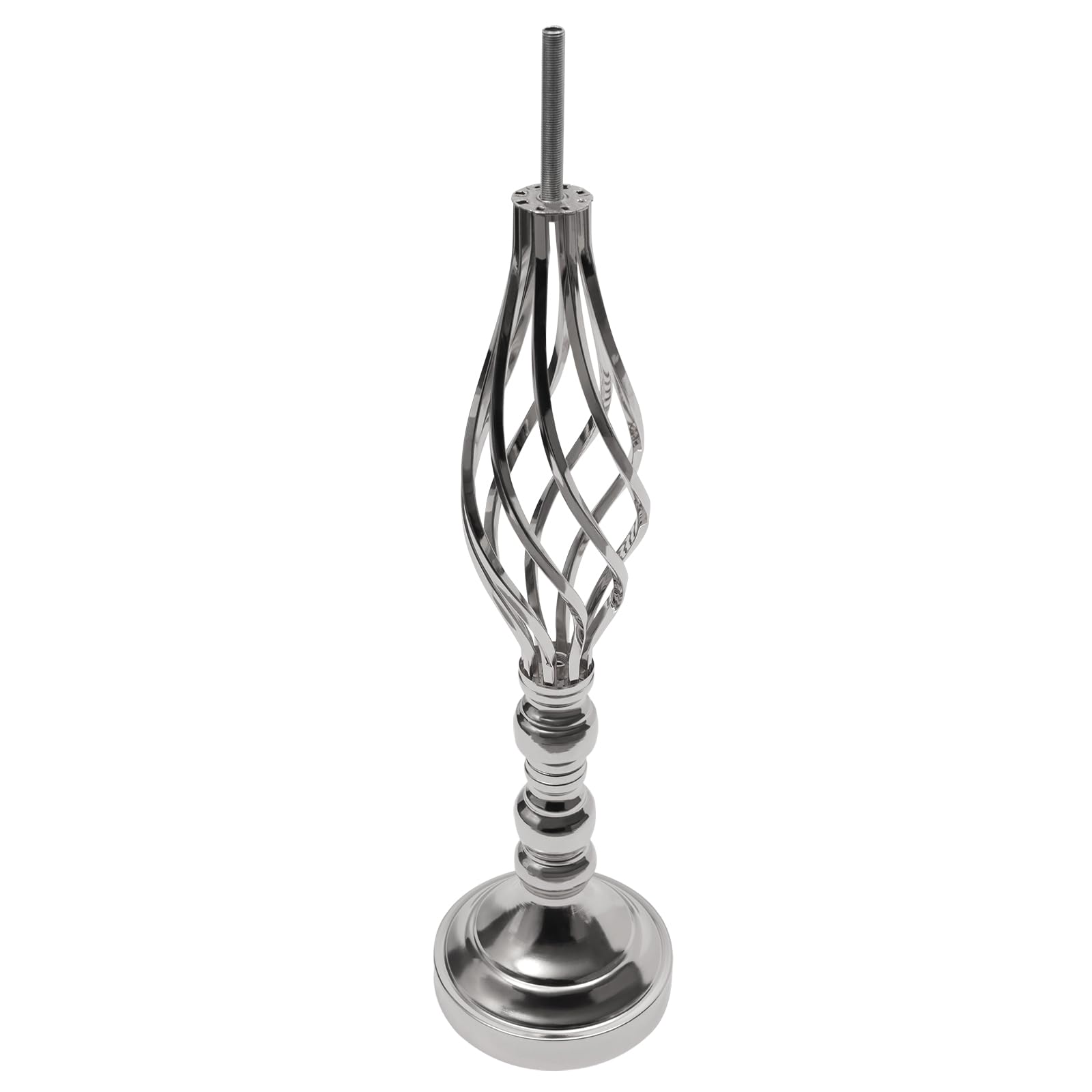 OUKANING Lot de 6/10 supports de fleurs de mariage en cristal avec suspension - Pour décoration de table et de couloir - Décoration DIY pour mariage, événement et maison - Argenté - 10 x 55 cm