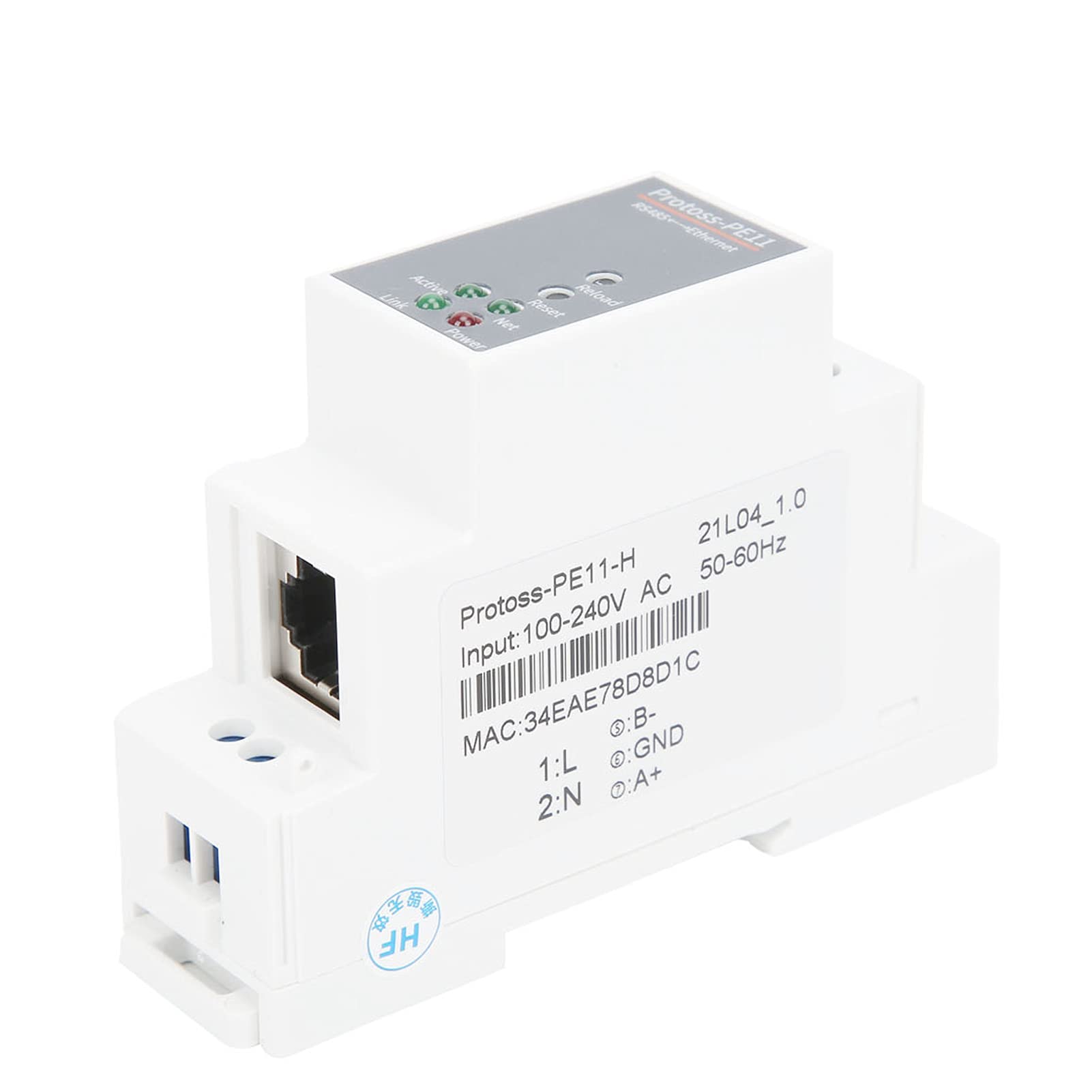 Serwer szeregowy Ethernet PE11-H RJ45 100-240VAC FreERTOS Rail DIN Automatyzacja przemysłowa
