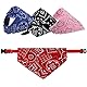 gerFogoo 4 Stück Hunde Bandana Kopftücher, Hundehalstuch mit Halsband, Dreieckstuch Halsdreiecke Hundehalstcher, Einstellbare Hund Halstuch für Welpen Kleine Große Hunde und Katzen(S)
