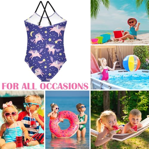 Image of Girls One Pieces Swimsuit Cute Beach Swimwear with Adjustable Strap 3-10 Years