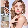 Looconi 1400pcs Rose Gold Letter Beads 4x7mm White Round Acrylic Alphabet A-Z Heart Pattern Beads and Crystal Line for Jewelry Making Bracelets Necklaces Key Chains #3