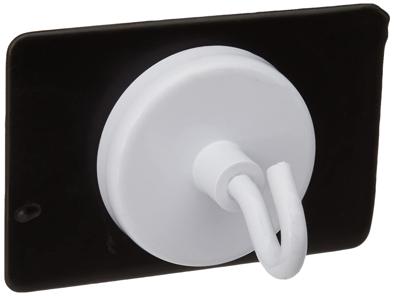 FIRST4MAGNETS Ferrite White Painted Clamping Magnet with M6 Hook for Hanging, Holding or Displaying Items - 50mm Dia - 21.3kg Pull