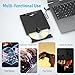 External CD/DVD Drive for Laptop, Portable 7 in1 USB 3.0 CD ROM External Drive, CD Reader for PC with 4 USB Ports and TF/SD Card Slots, DVD Drive Usb External for Windows 11/10/8/7/XP/Linux/MacOS
