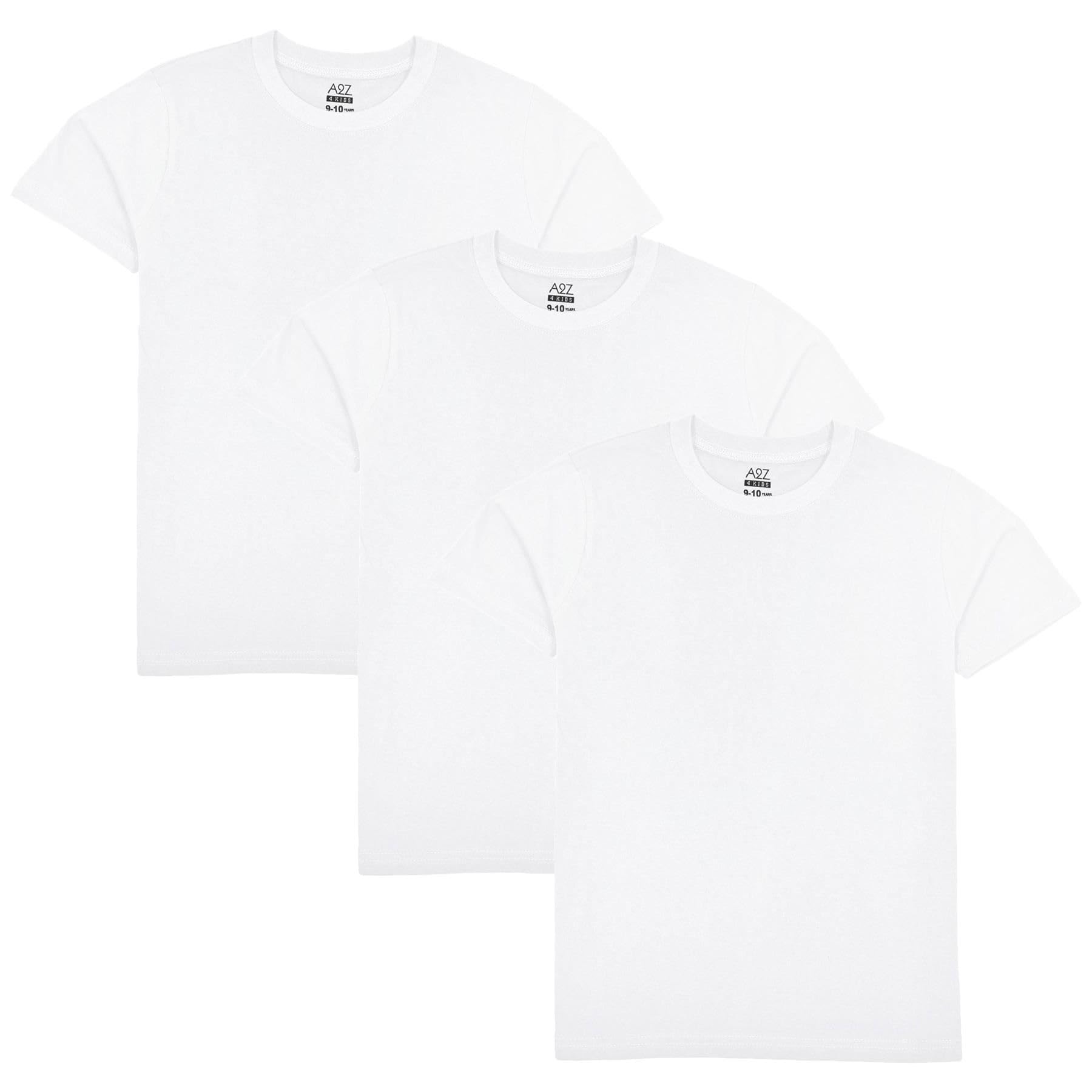 A2Z 4 Kids Pack of 3 Plain - T Shirt PL White 3 Pack 7-8