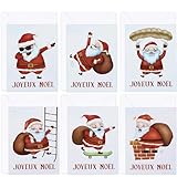 GEBETTER 6Pcs Carte de Voeux Noël en français avec Enveloppe Carte Pliable Joyeux Noël ...