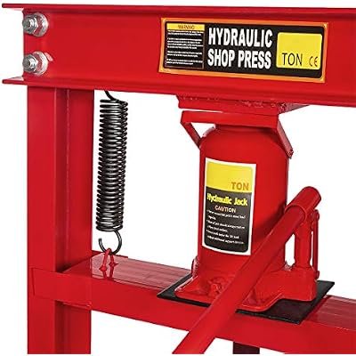 Stark 12 Ton Press Floor Press Hydraulic Shop Press Stand Hydraulic Press Plates Jack, Red