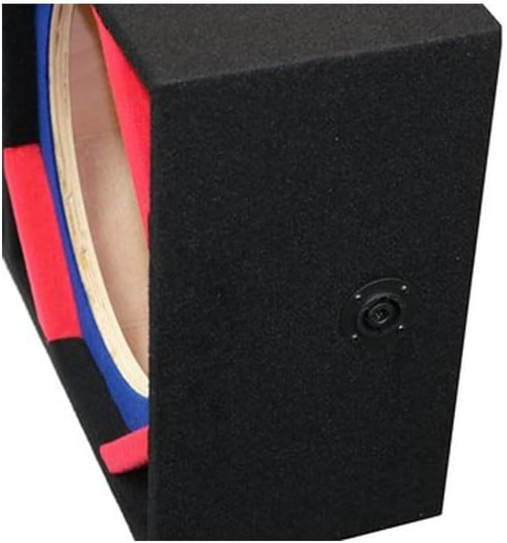D12T3BLUE 12-inch Dual Empty Chuchera Speaker Enclosure, Woofer Box with Three Tweeter Mounts, Ported Chambers, 8-Conductor Socket, Heavy-Duty Carpeted Subwoofer Box for Custom Car Audio