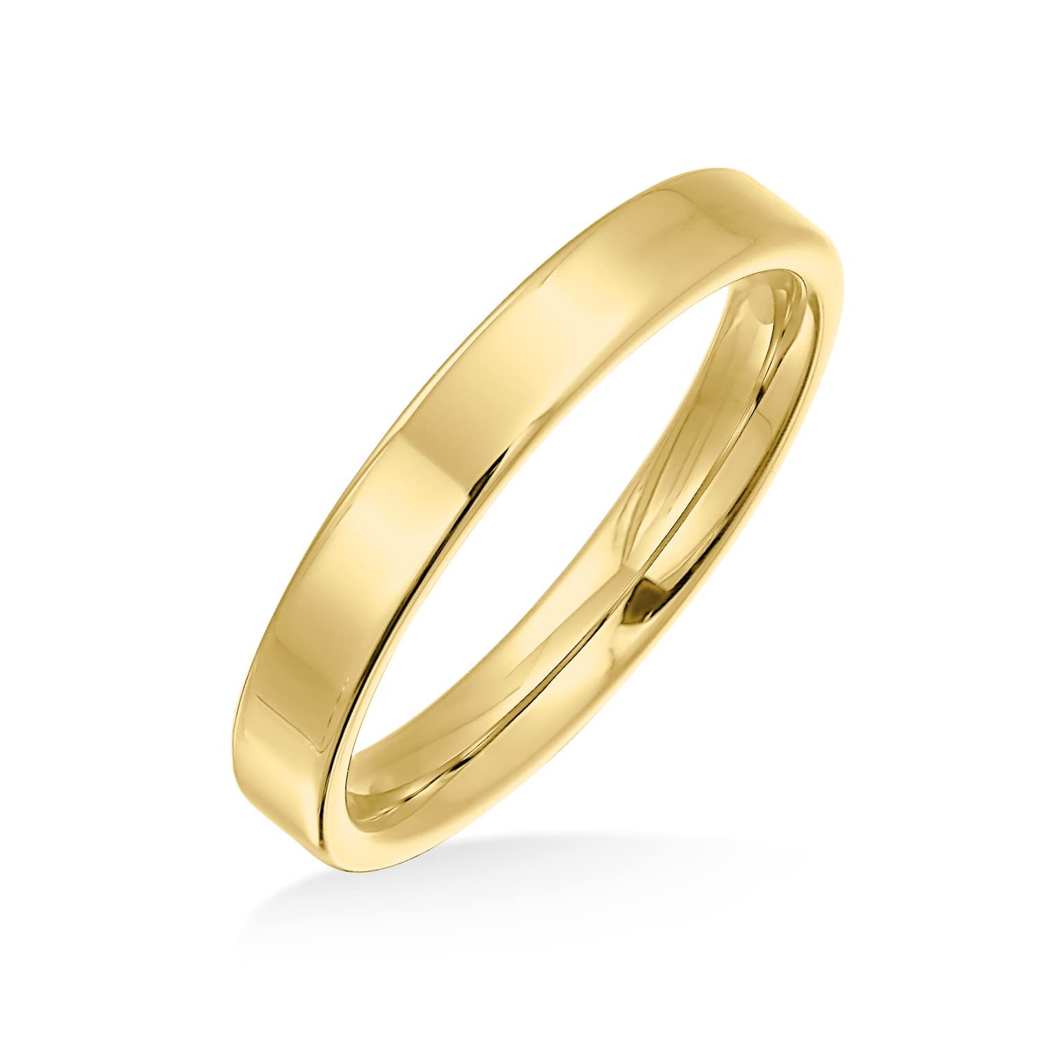 Bling Jewelry Unisex Personalizada Simple Liso Delgado Cigarro Plano Parejas Titanio Anillos De Boda Para Hombres Mujeres Pulido Negro Plata Rosa Tono Oro Comfort Fit 3Mm
