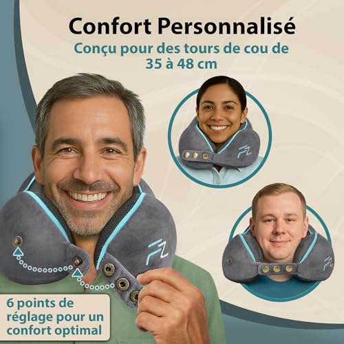 Coussin De Voyage Avion : FLOWZOOM Comfy Coussin de Voyage en Mousse à Mémoire de Forme pour Av... – Image 2