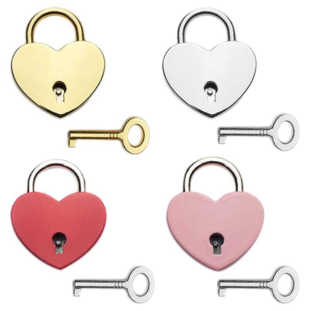 Amazon.co.jp: ミニハート型南京錠鍵付き小さな南京錠ロッカー