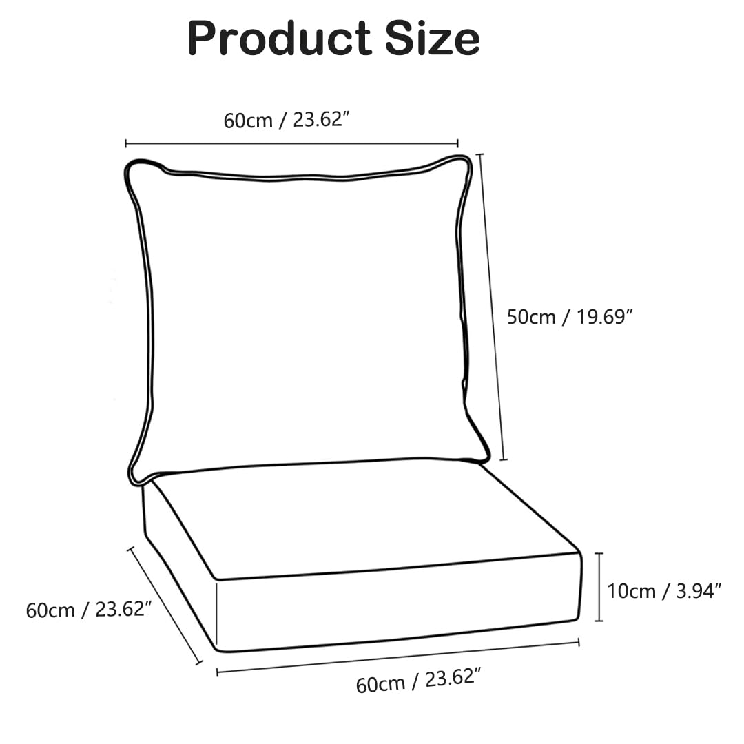 60 x 60 x 10 cm zestaw tulejek do palet na patio, futrzana sofa, krzesło, siedzisko ogrodowe, zdejmowana, nadająca się do prania, z uchwytem dla łatwego czyszczenia