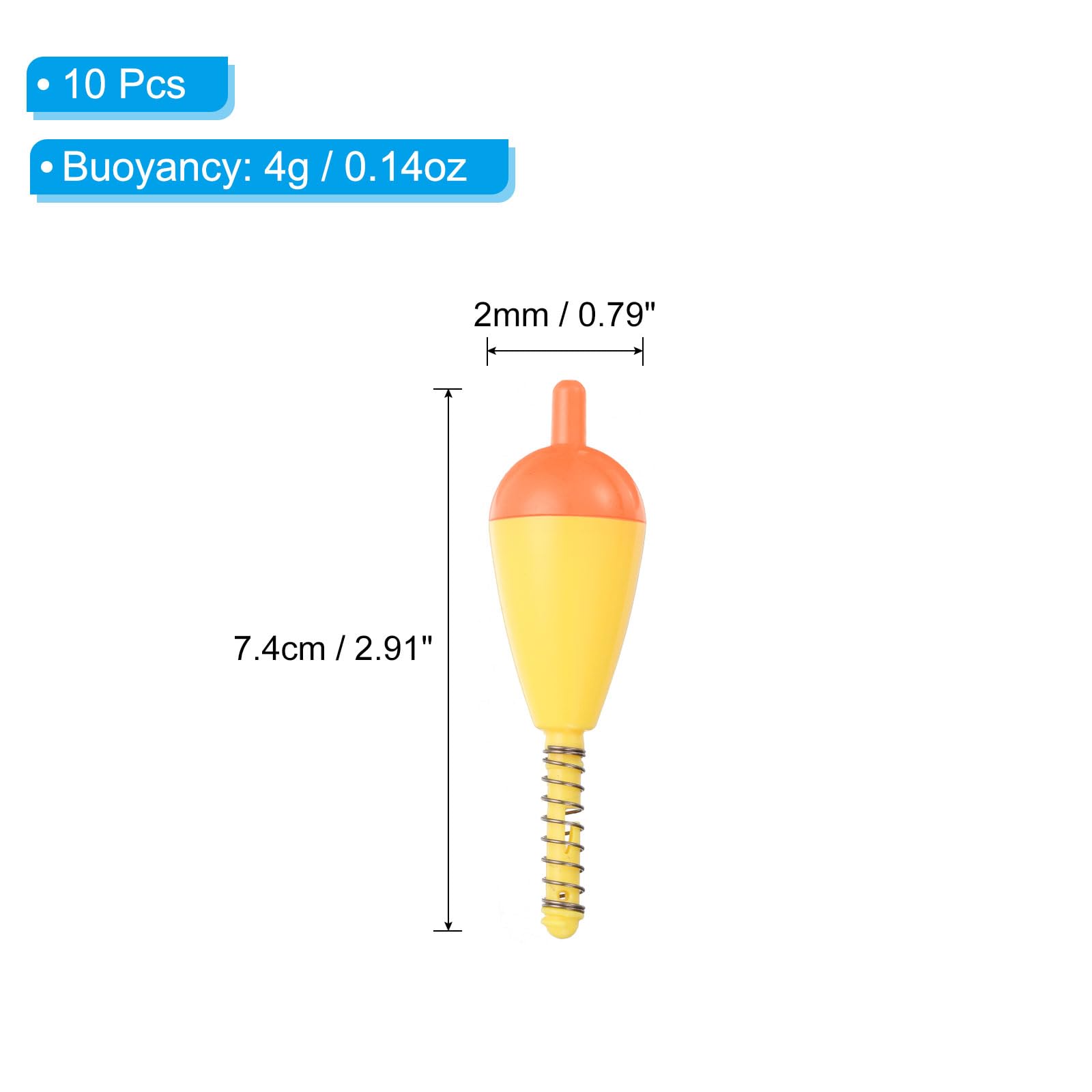 PATIKIL Fishing Float Bobbers, 10 Pack Hard ABS Oval Stick Spring Slip Bobber for Crappie Trout Bass Fishing, Purple