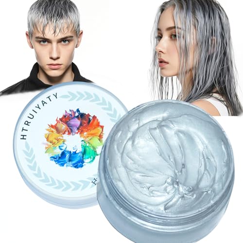 Cire Colorante Cheveux Teinture pour Cheveux Temporaire Naturelle Lavable Crème Coloration Capillaire Instantané pour Hommes Femmes Cosplay Halloween