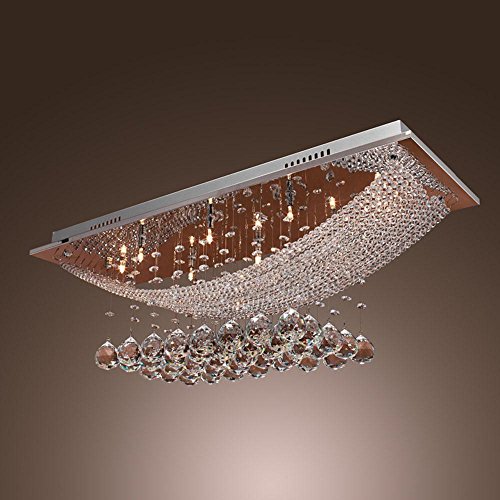 Preisvergleich Produktbild Rechteckig k9 Kristall Wohnzimmer Deckenleuchte, europäisch Luxus, Schlafzimmer, Restaurant, Studie