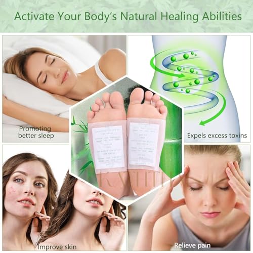 Image of Foot patch Herbal And Gentle Ingredient (10 Pieces) Detox Foot Pads Natural Ingredients for Sleep Aid Pain Relief Toxin Removal with Bamboo Vinegar and Acupoint Micro-Massage Technology