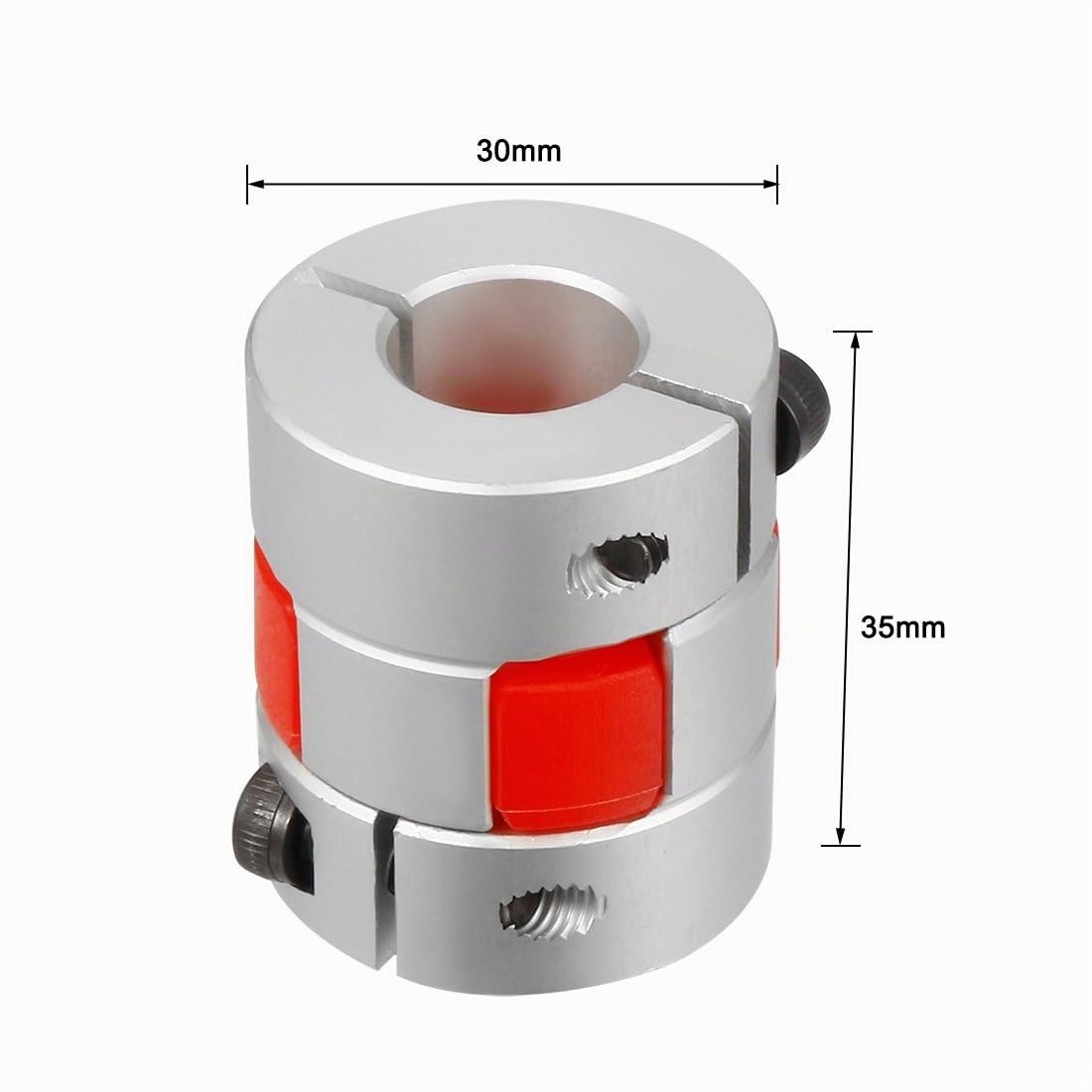 sourcing map Accouplement élastique accouplement complet flexible moteur 30mm dia 35mm Long 8 à 14mm