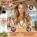 Moroccan Argan Oil Heat Protectant Spray for Hair - Leave In Thermal Guard against Flat Iron, Straightener and Blow Dry Damage - Hydrating Anti Frizz Control for Straight, Black and Curly Locks - Image 2