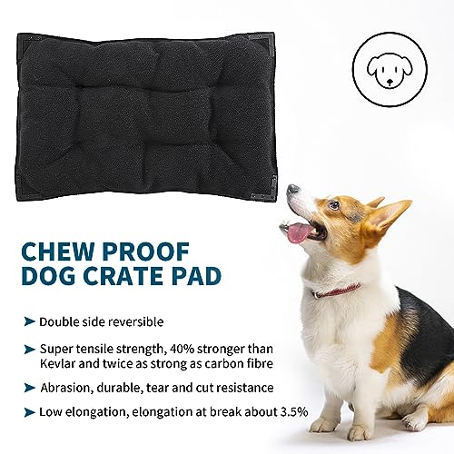 BALAPET Chew Proof Dog Bed with Metal Rivet Corner for Medium Dogs, Stable Kennel Pad Mat for Teething Puppy, Durable Indoor Outdoor Crate Pad for Medium Dog Crates, 35"x22"