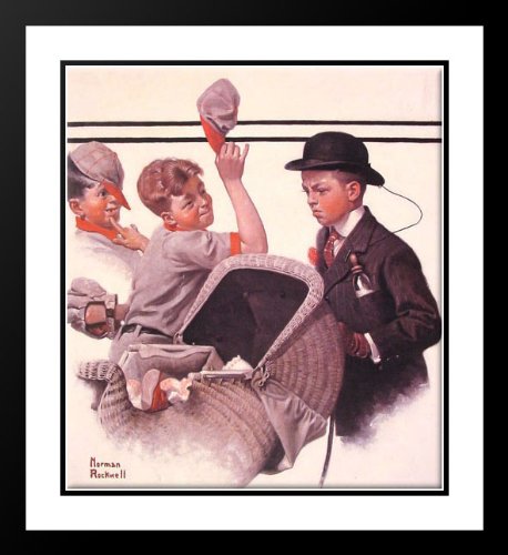 Amazon.com: Boy with Baby Carriage 20x23 Framed and Double Matted