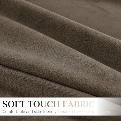 Housse de coussin en velours doux Softaker marron et gris pour une déco chic