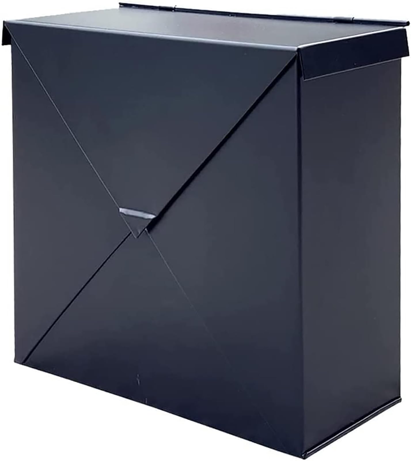 THE WHITE SHOP Matte Black Mailbox, Rust Resistant Wall Mount Mailboxes for Outside, Industrial Style Metal Mailbox, Mail Holder/black