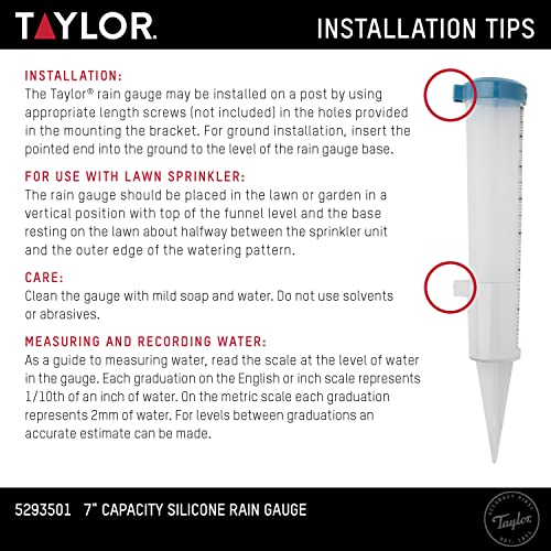 Taylor 5293501 7 Inch Capacity Easy To Read Break And Freeze Proof Flexible Silicone Rain Gauge thumb #5