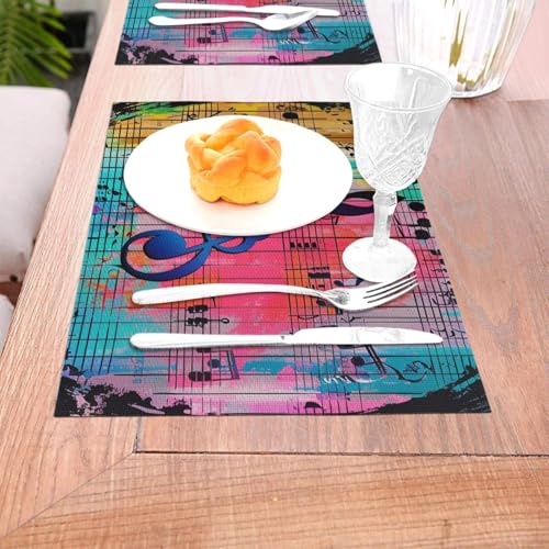 Sets de table musique en PVC tissé pour une ambiance douce et unique - 6