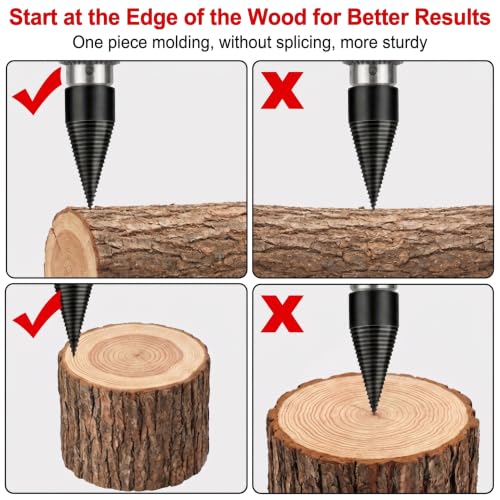 GicCheShark 45mm Firewood Splitter Drill Bit Set