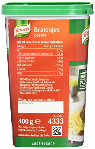 Knorr Bratenjus pastös (vielseitig anwendbar für Bratensaft, Bratensoße (gravy) und braune Soße), 400 g