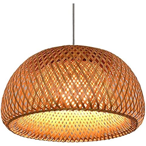 CSSYKV Japanischer Stil Bambus und Rattan-Kronleuchter Handgemachte Bambuslampe Chinesische Art Dome Decke Hängelampe Cover